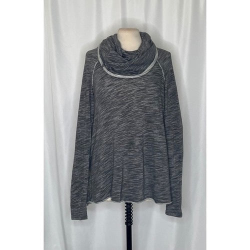 FREE PEOPLE FP Beach Cacoon Cowl Neck Knit Top Gray Space Dye‎ X-Small Small