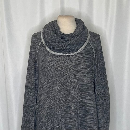 FREE PEOPLE FP Beach Cacoon Cowl Neck Knit Top Gray Space Dye‎ X-Small Small
