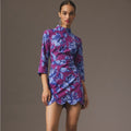 NWT Anthropologie MAEVE Mock-Neck Shift Mini Dress Floral Scalloped Size 6