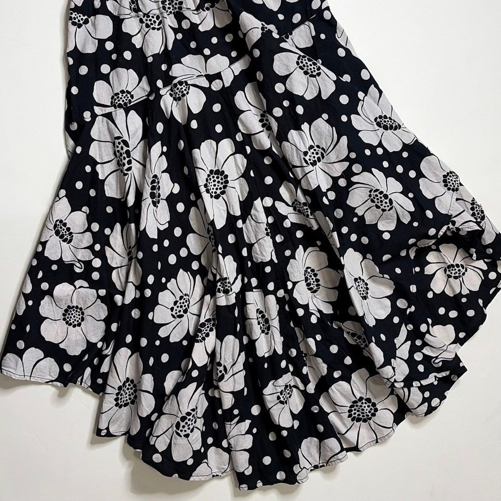 NWT!! FREE PEOPLE Poppy Printed Maxi Skirt Polka Dot‎ Floral Black White Medium