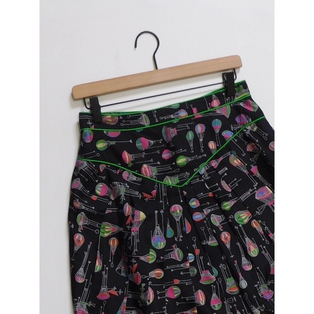 Anthropologie ANNA SUI Montgolfier Silk Skirt Hot Air Balloon Print Size 6