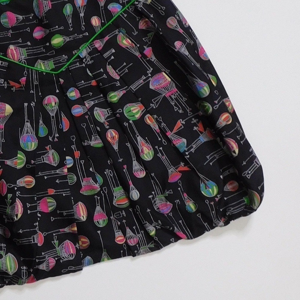 Anthropologie ANNA SUI Montgolfier Silk Skirt Hot Air Balloon Print Size 6