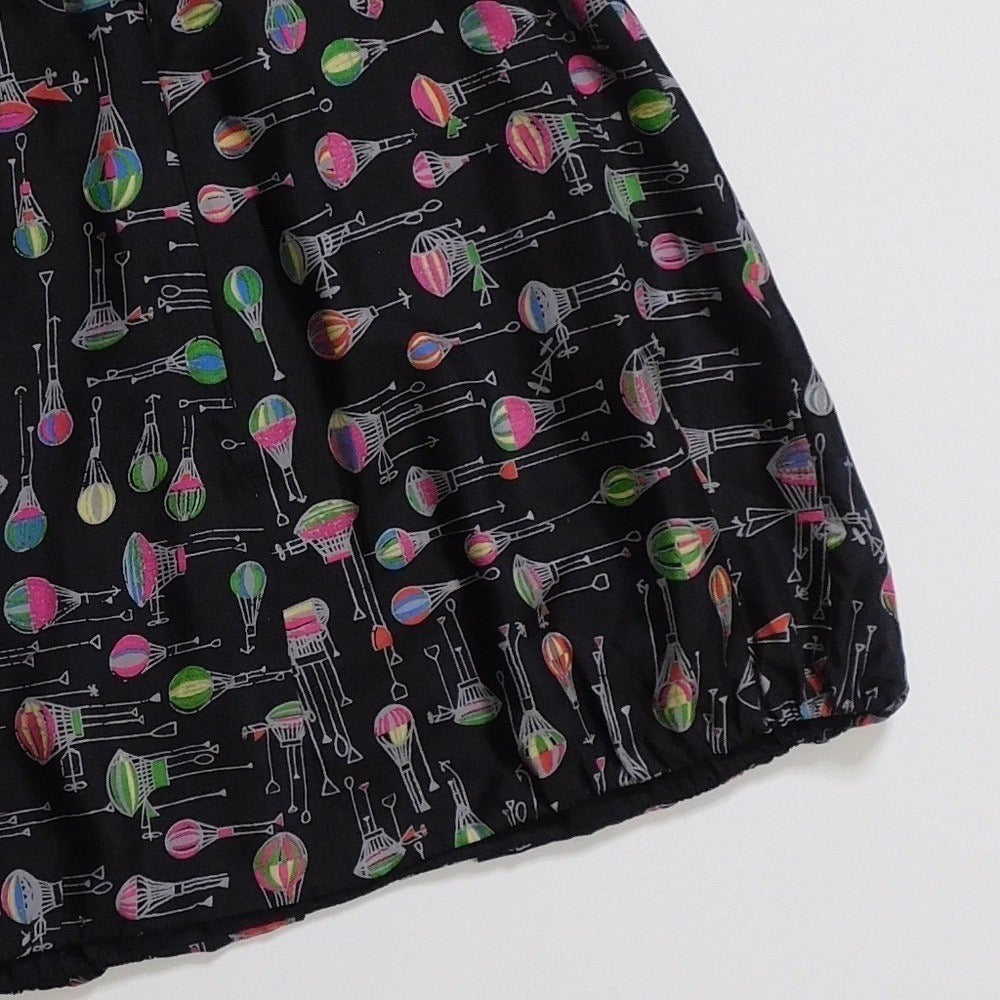 Anthropologie ANNA SUI Montgolfier Silk Skirt Hot Air Balloon Print Size 6