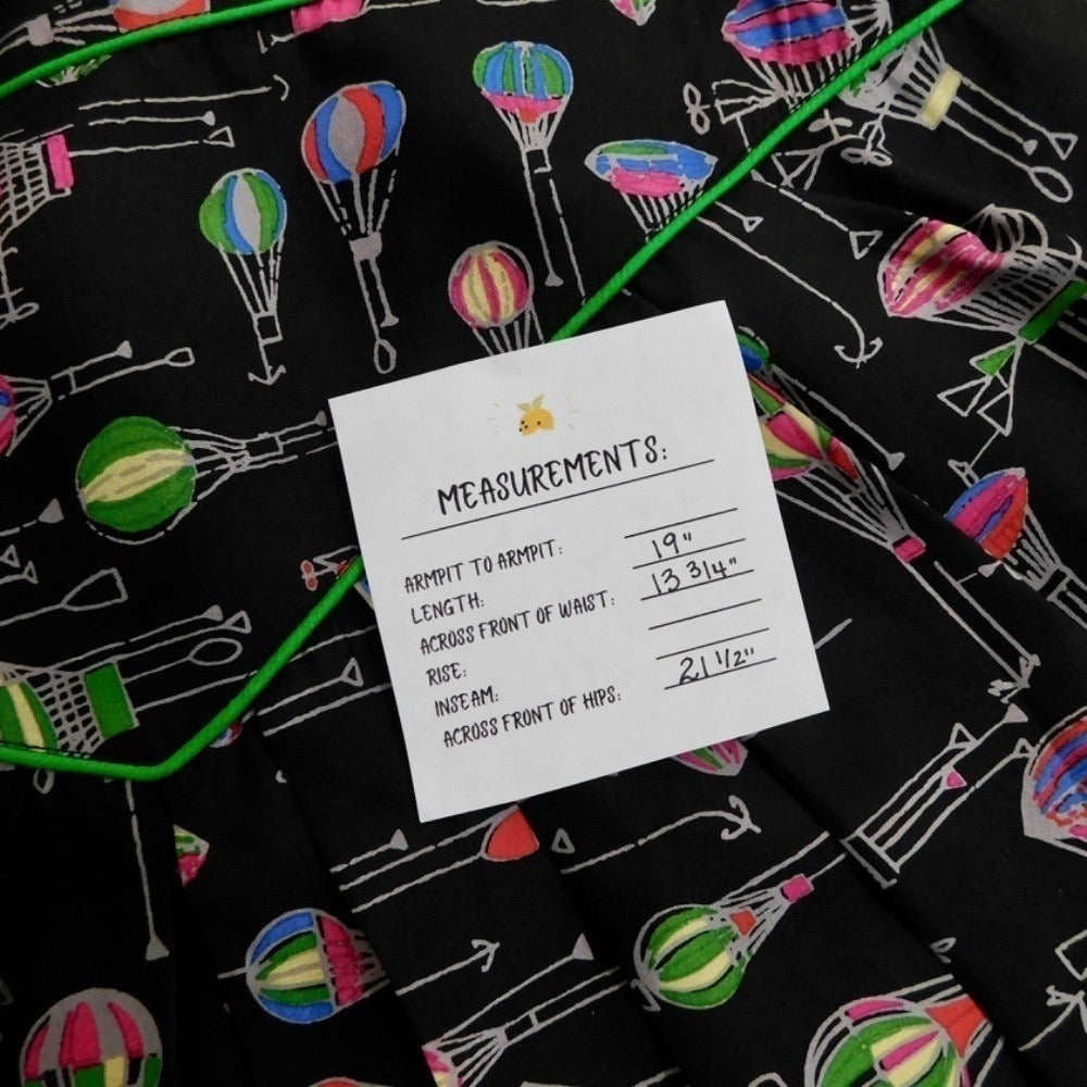 Anthropologie ANNA SUI Montgolfier Silk Skirt Hot Air Balloon Print Size 6