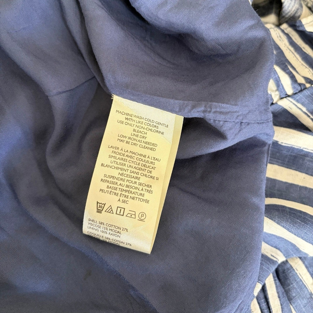 NWT!! By ANTHROPOLOGIE Long Sleeve Sweetheart Midi Dress Blue White Striped XS
