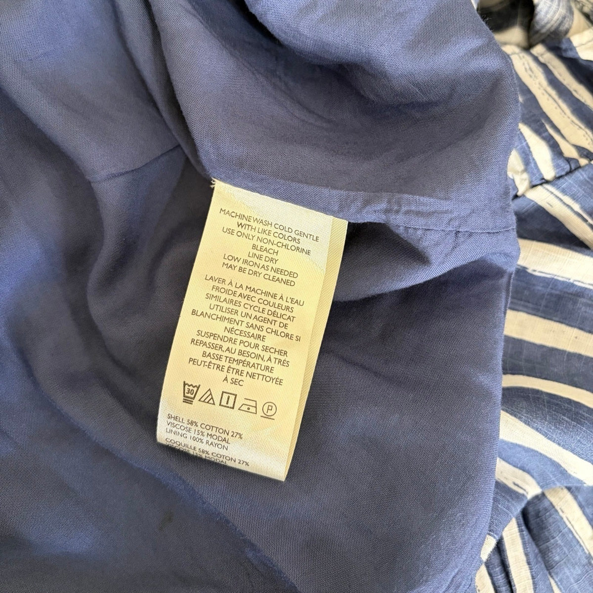 NWT!! By ANTHROPOLOGIE Long Sleeve Sweetheart Midi Dress Blue White Striped XS