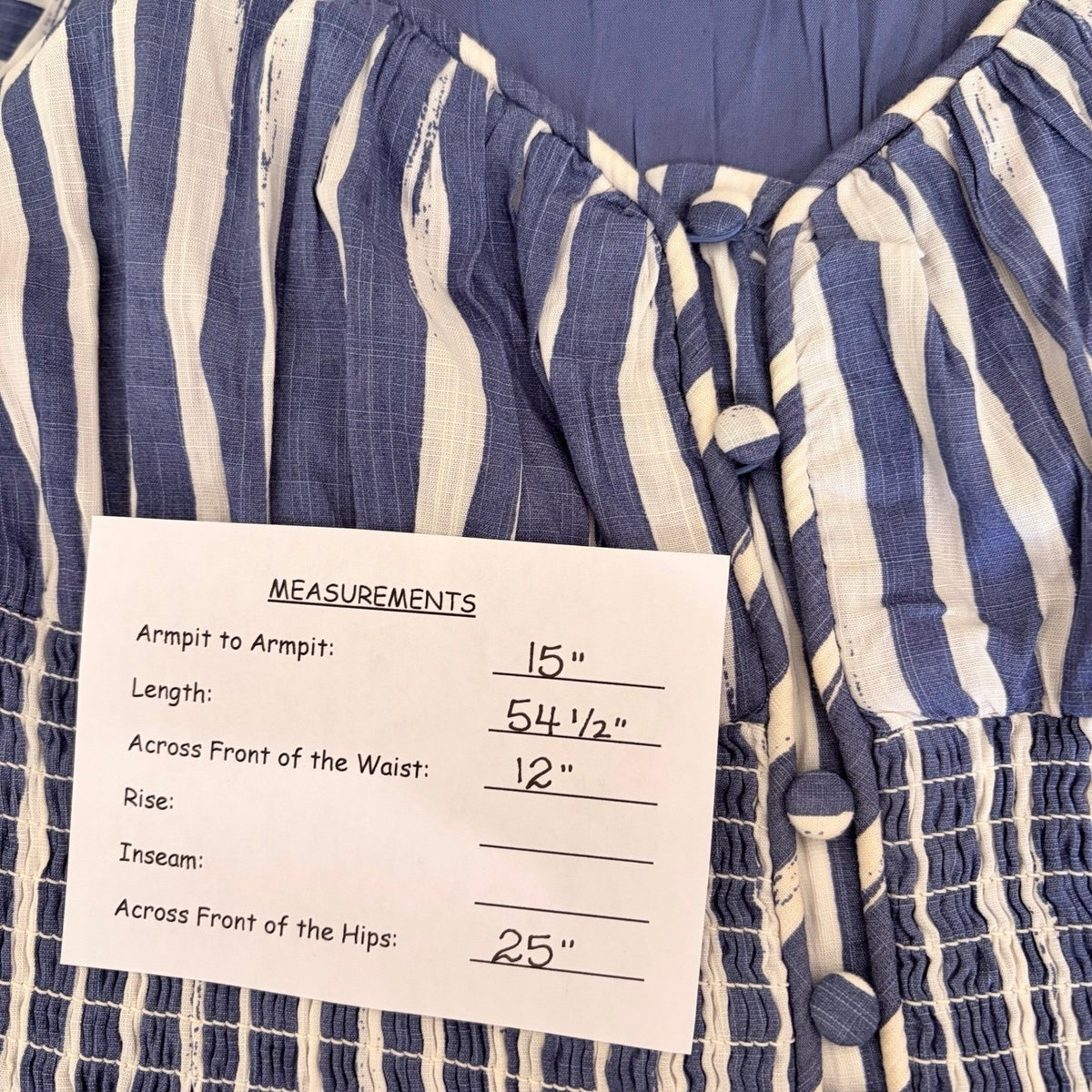 NWT!! By ANTHROPOLOGIE Long Sleeve Sweetheart Midi Dress Blue White Striped XS