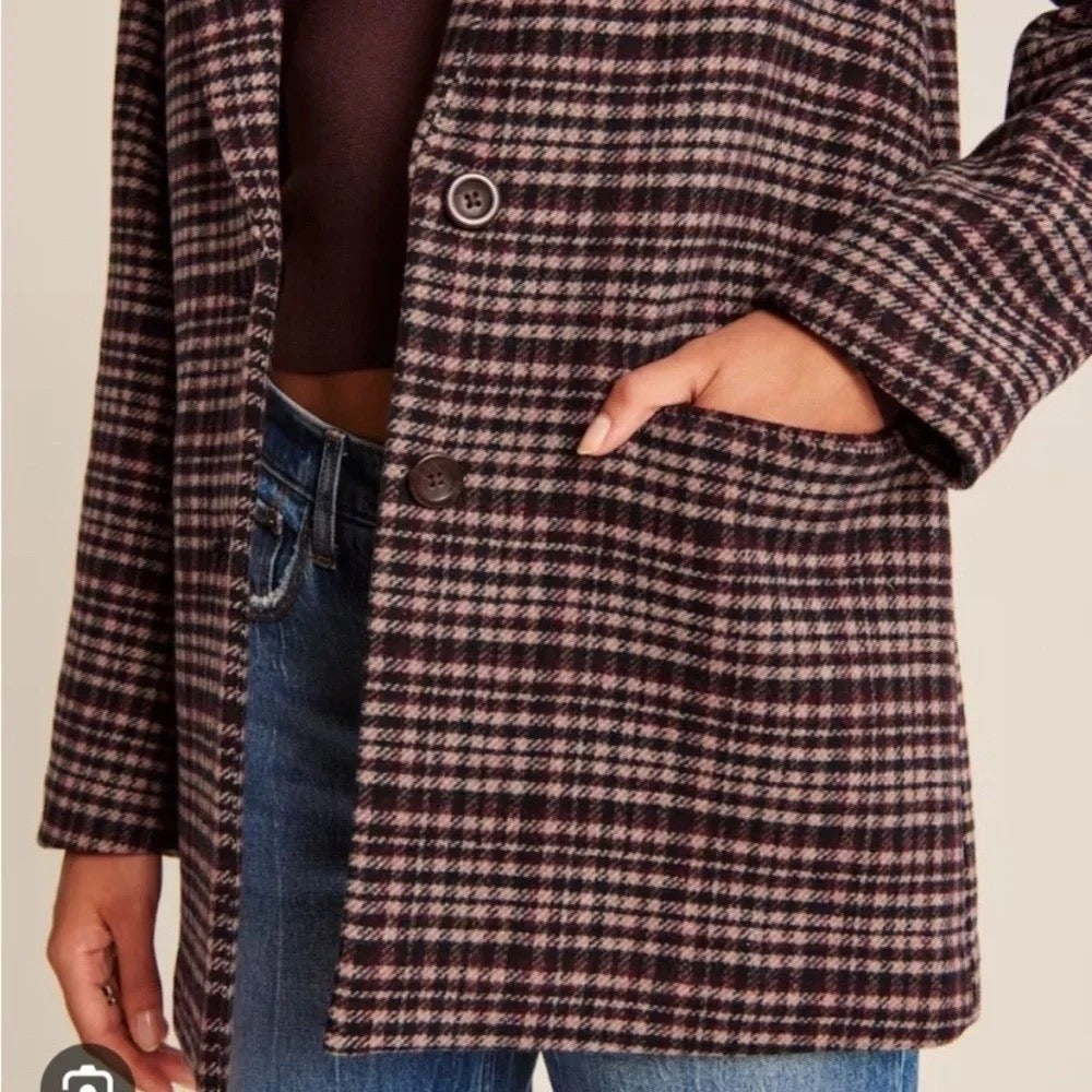 ABERCROMBIE & FITCH Heavyweight Wool Blend Blazer Coat Preppy Academia Small