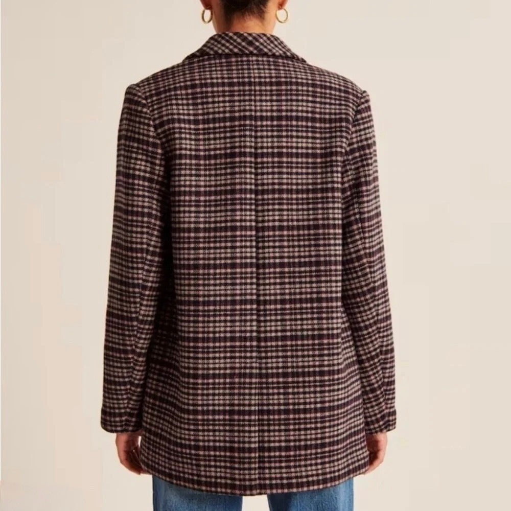 ABERCROMBIE & FITCH Heavyweight Wool Blend Blazer Coat Preppy Academia Small
