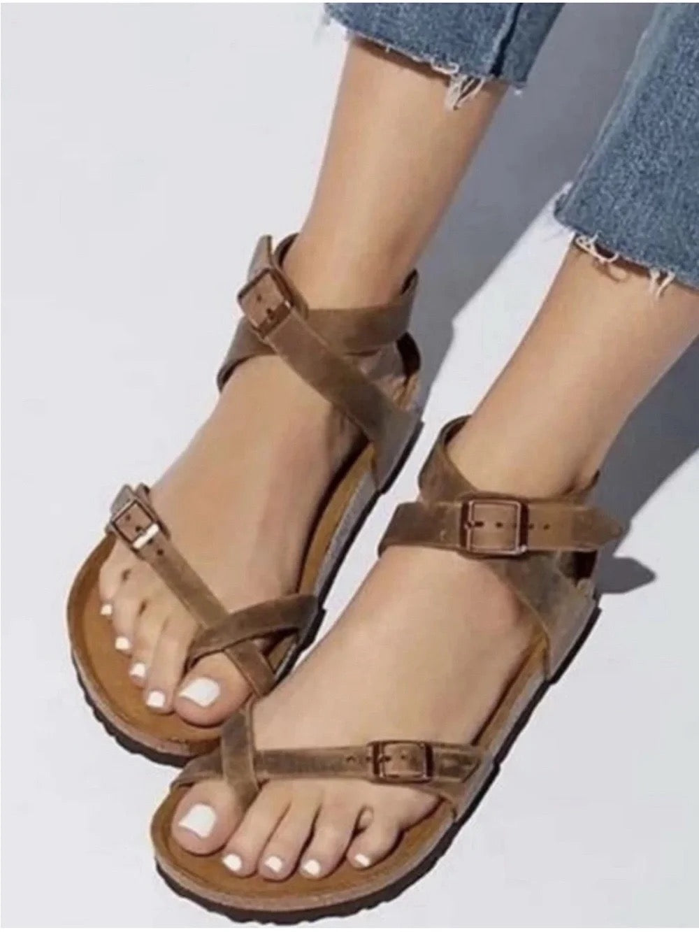 BIRKENSTOCK Yara Habana Oiled Leather Ankle Strap Sandals Bohemian Brown 37