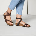 BIRKENSTOCK Yara Habana Oiled Leather Ankle Strap Sandals Bohemian Brown 37