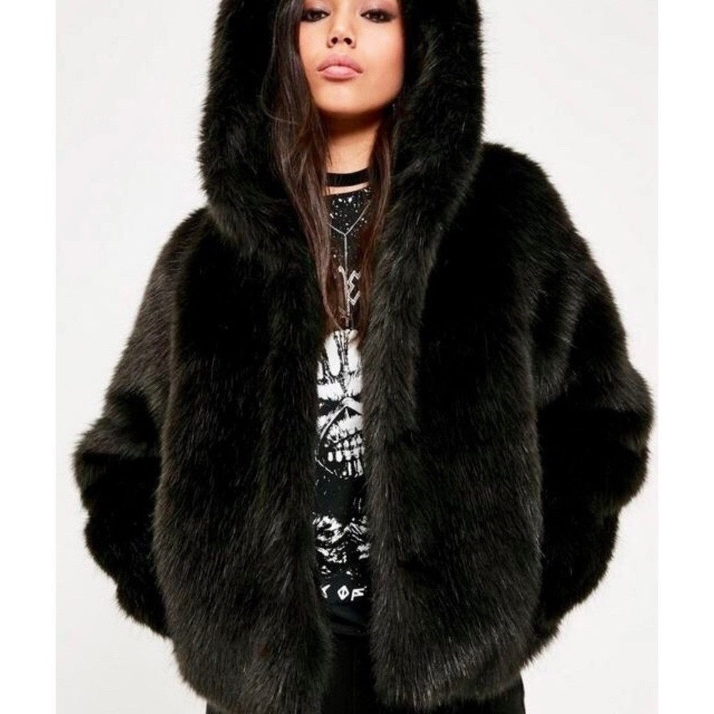 Victoria's Secret PINK Limited Edition Reversible Fur Coat Black Fashion Show S