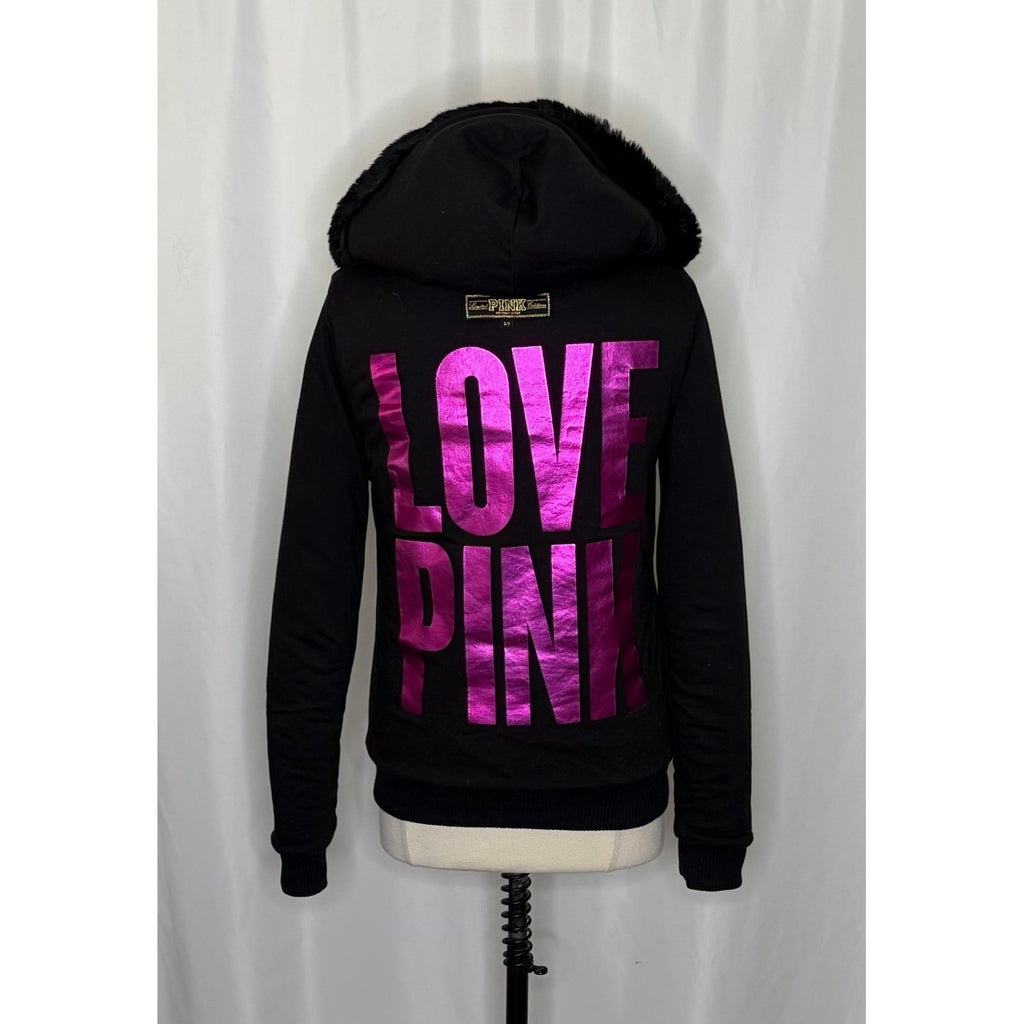 Victoria's Secret PINK Limited Edition Reversible Fur Coat Black Fashion Show S
