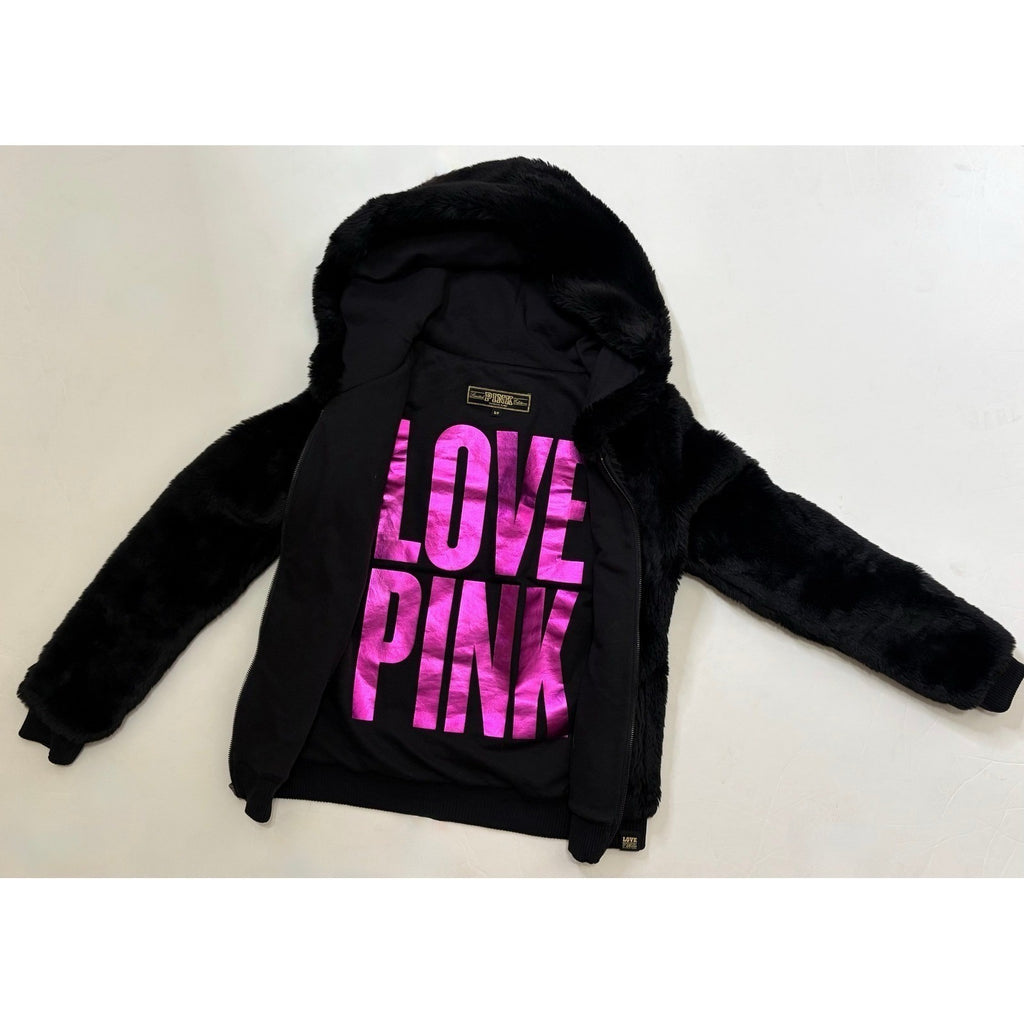 Victoria's Secret PINK Limited Edition Reversible Fur Coat Black Fashion Show S