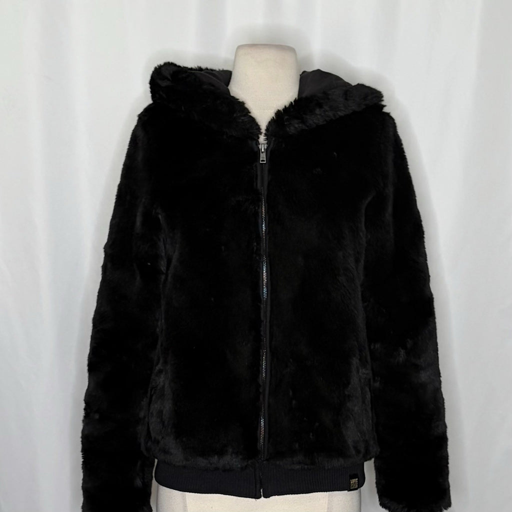 Victoria's Secret PINK Limited Edition Reversible Fur Coat Black Fashion Show S