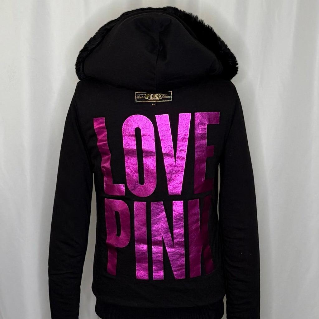 Victoria's Secret PINK Limited Edition Reversible Fur Coat Black Fashion Show S