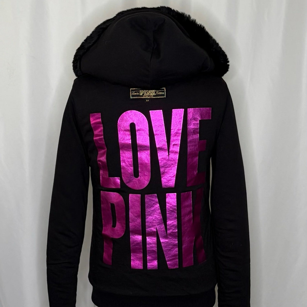 Victoria's Secret PINK Limited Edition Reversible Fur Coat Black Fashion Show S