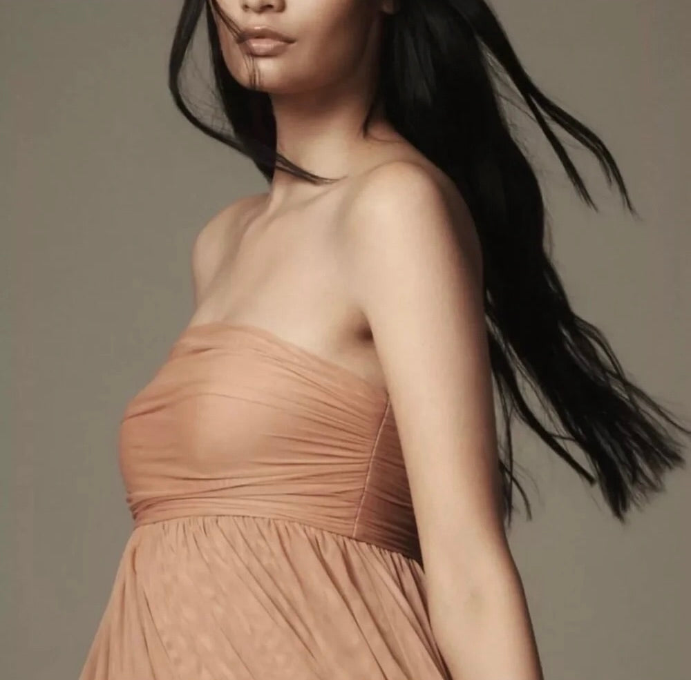 Anthropologie Let Me Be Peach Ombre Maxi Dress XS