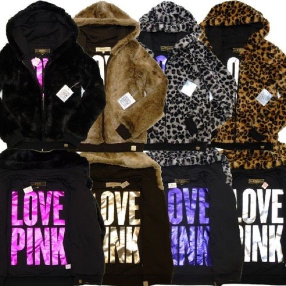 Victoria's Secret PINK Limited Edition Reversible Fur Coat Black Fashion Show S