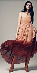 Anthropologie Let Me Be Peach Ombre Maxi Dress XS