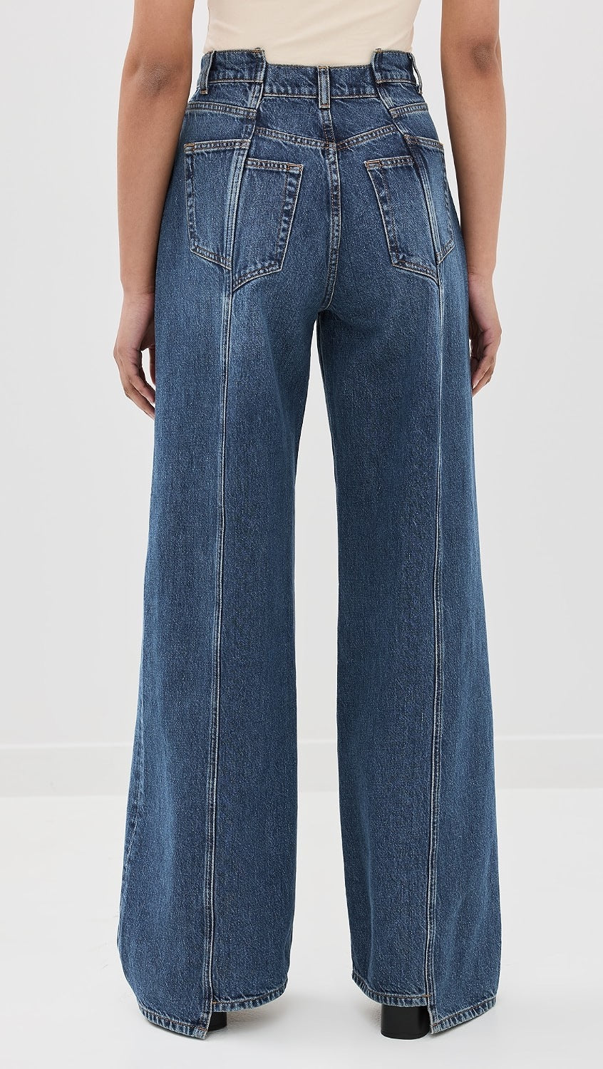 REFORMATION Cary High Rise Slouchy Wide Leg Jeans Cabo Reworked Blue Size 33