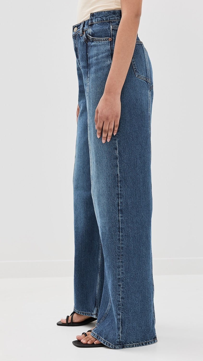 REFORMATION Cary High Rise Slouchy Wide Leg Jeans Cabo Reworked Blue Size 33
