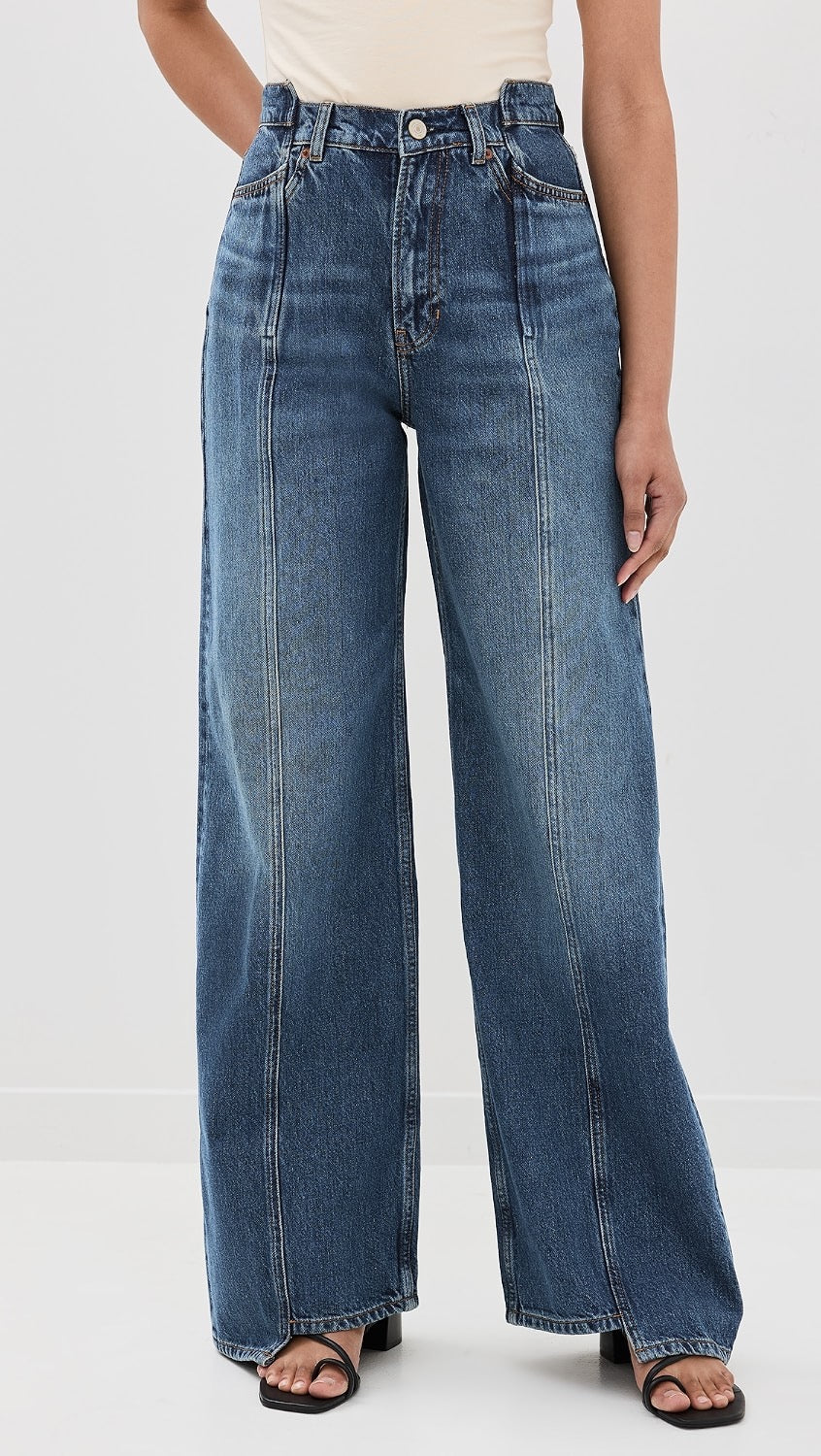 REFORMATION Cary High Rise Slouchy Wide Leg Jeans Cabo Reworked Blue Size 33