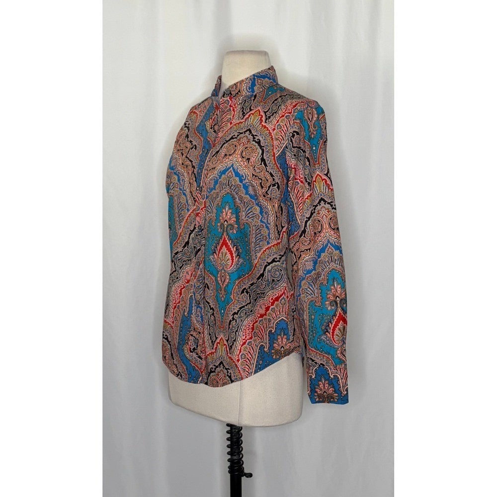 J.Crew Ratti Mediterranean Paisley Slim Perfect Shirt Size 2