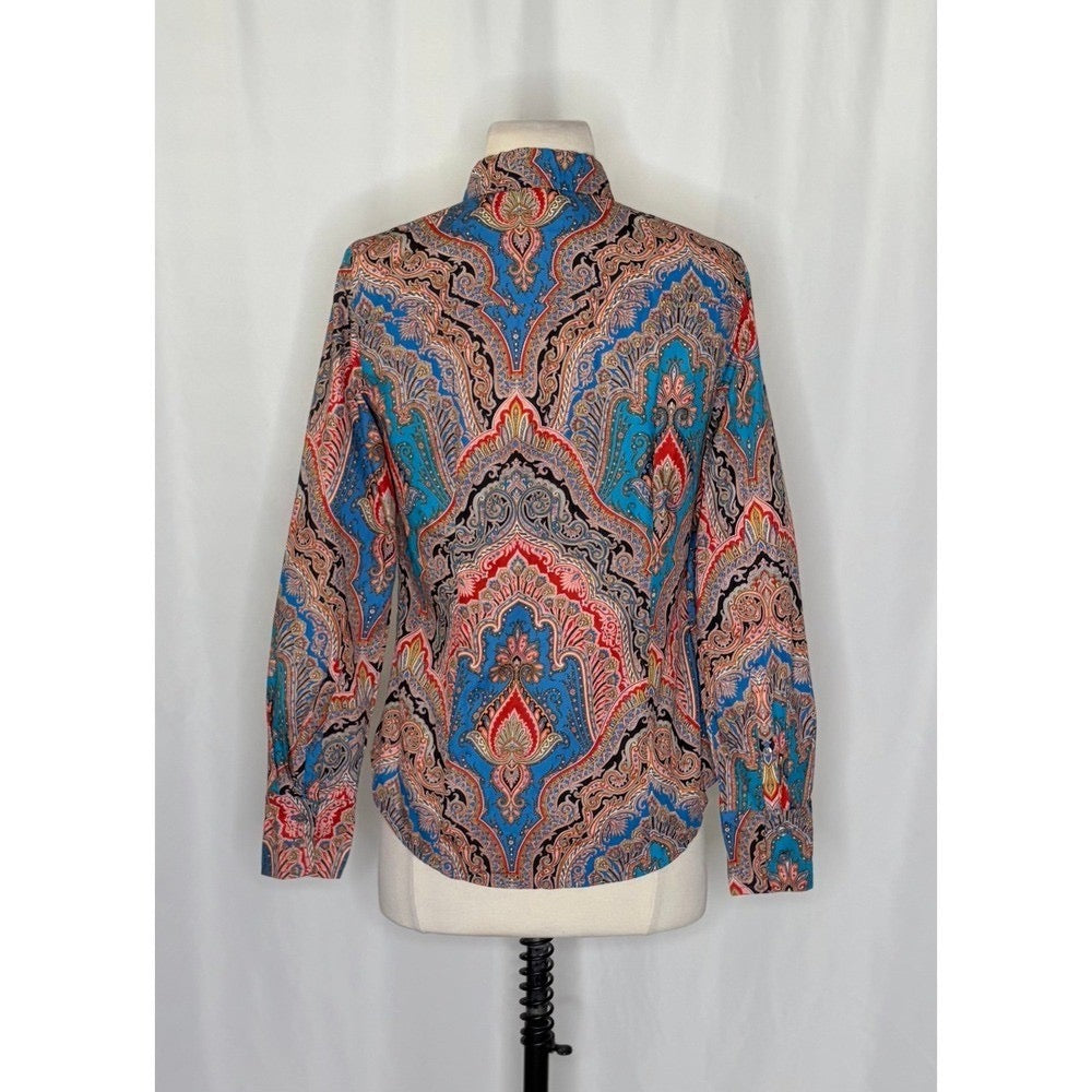 J.Crew Ratti Mediterranean Paisley Slim Perfect Shirt Size 2