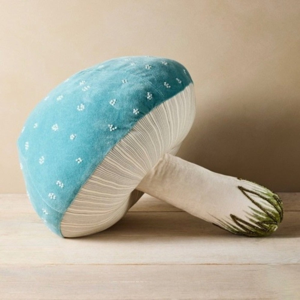 NWT!! JOHN DERIAN for Target Mushroom Shaped Pillow Beaded Accent Pillow Velvet