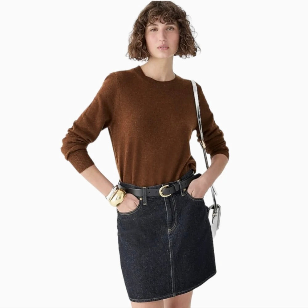 J. Crew Brown Cashmere Crewneck Sweater XS