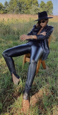 WeWoreWhat Downtown Vegan Faux Leather Blazer – Black – Small