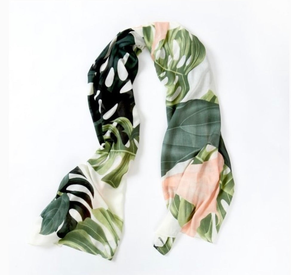 NWT!! VIRGINIA WOLF Wrap Tropical Cover Up Vacation Travel Botanical Beach