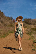 NWT!! VIRGINIA WOLF Wrap Tropical Cover Up Vacation Travel Botanical Beach