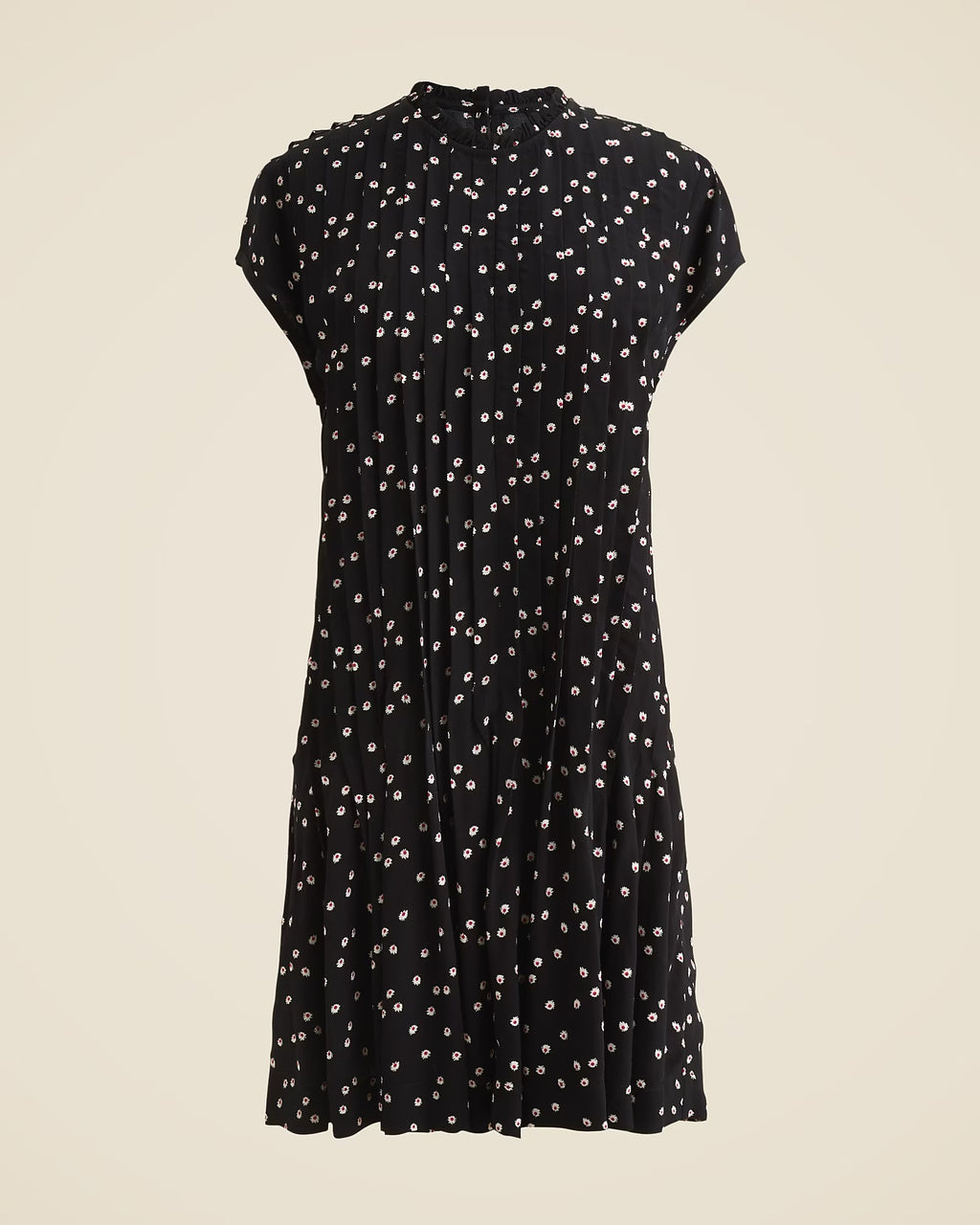 NWT J. CREW Pintuck Shift Dress Midnight Floral Print Pleated Crepe Small