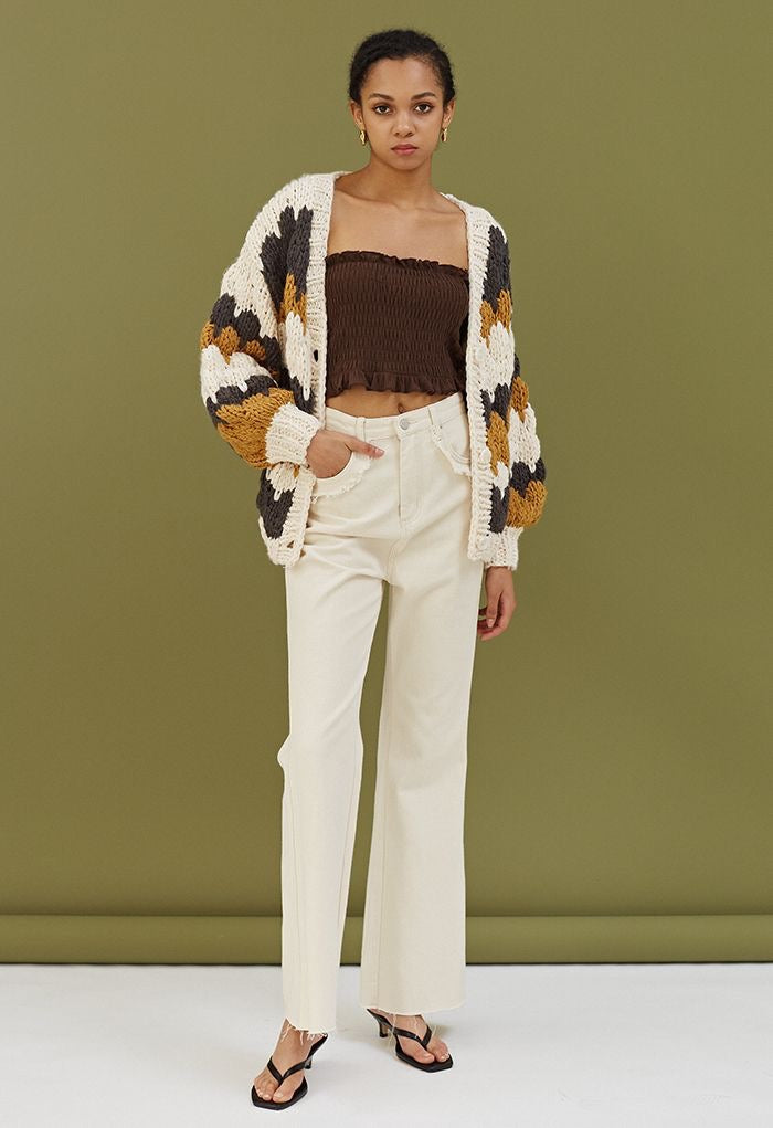 Chicwish Color Block Chunky Knit Cardigan M/L