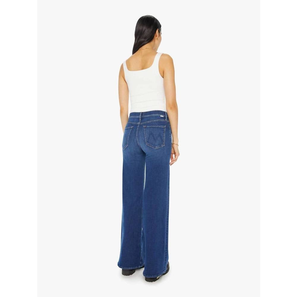 MOTHER Twister Sneak Jeans On Your Left Wash Wide Leg Stretch Denim Size 32