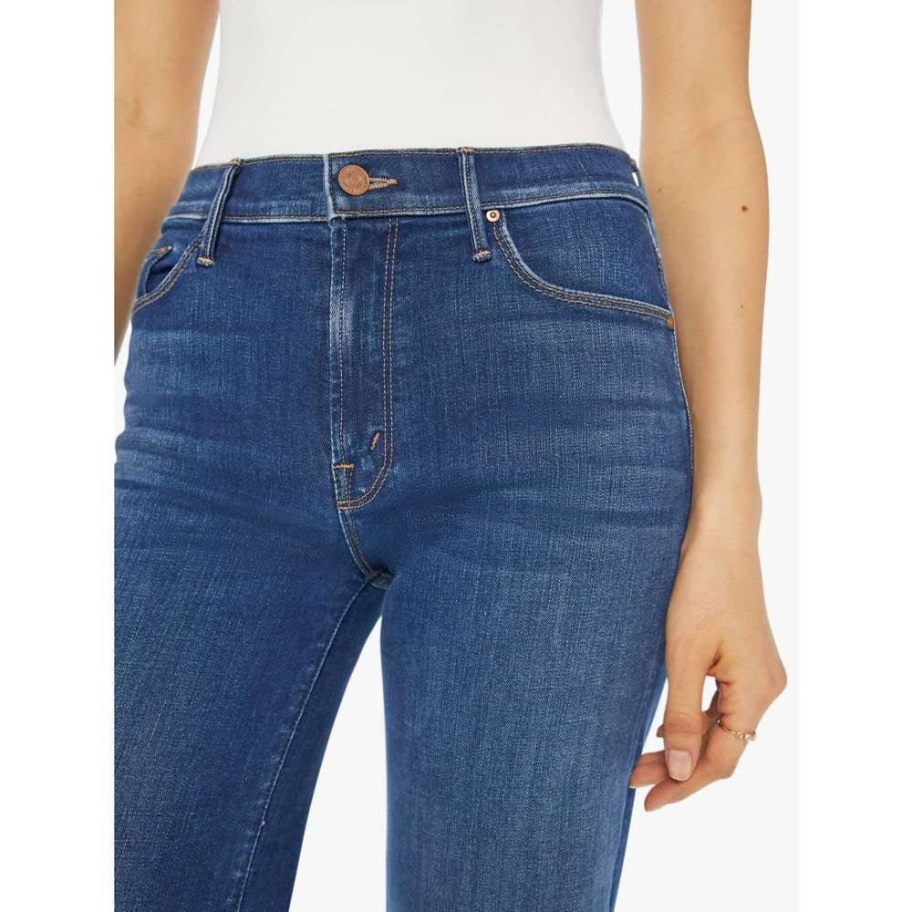 MOTHER Twister Sneak Jeans On Your Left Wash Wide Leg Stretch Denim Size 32
