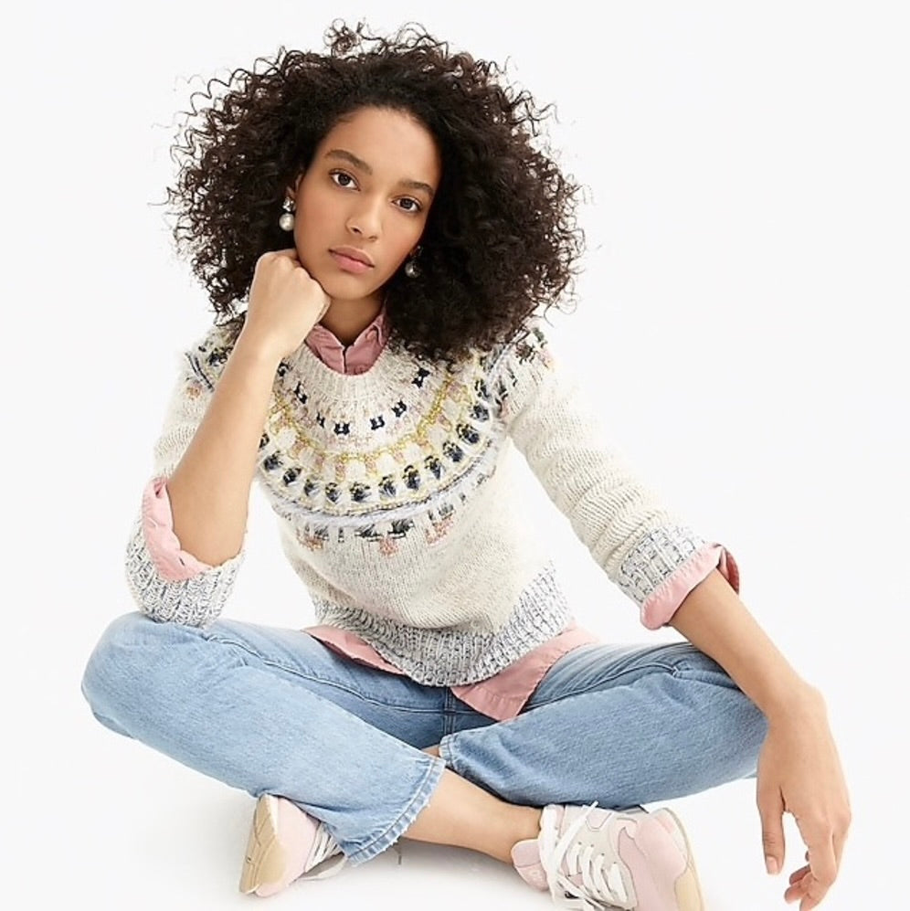 J.Crew x The Reeds Fair Isle Wool Blend Sweater Small