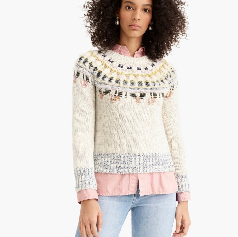 J.Crew x The Reeds Fair Isle Wool Blend Sweater Small
