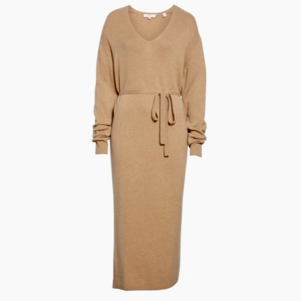 Vince Cashmere Wool Tie Waist Sweater Dress Medium