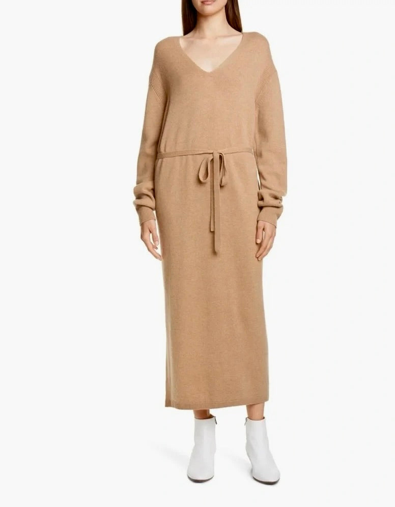 Vince Cashmere Wool Tie Waist Sweater Dress Medium