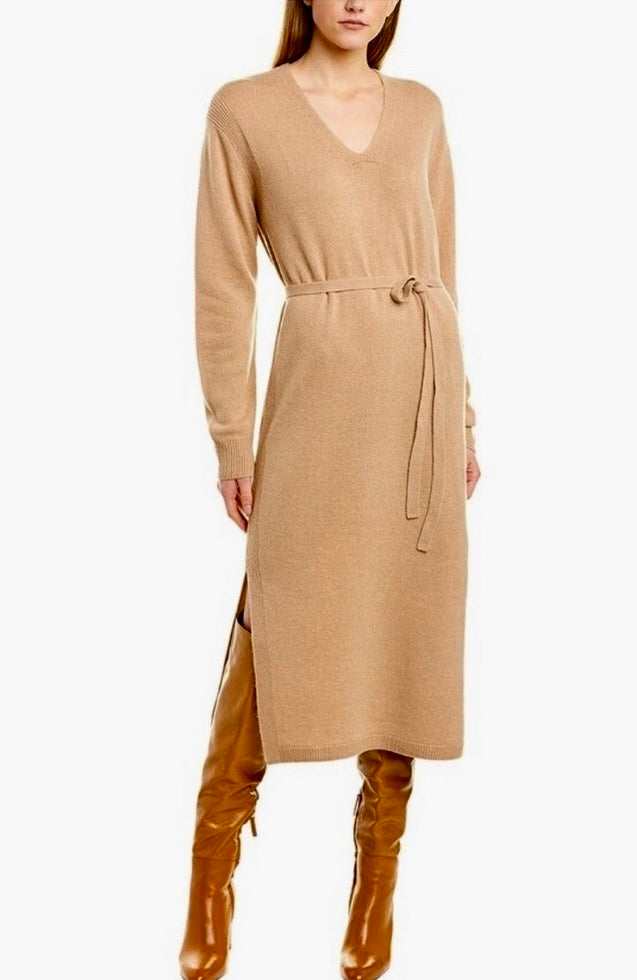 Vince Cashmere Wool Tie Waist Sweater Dress Medium