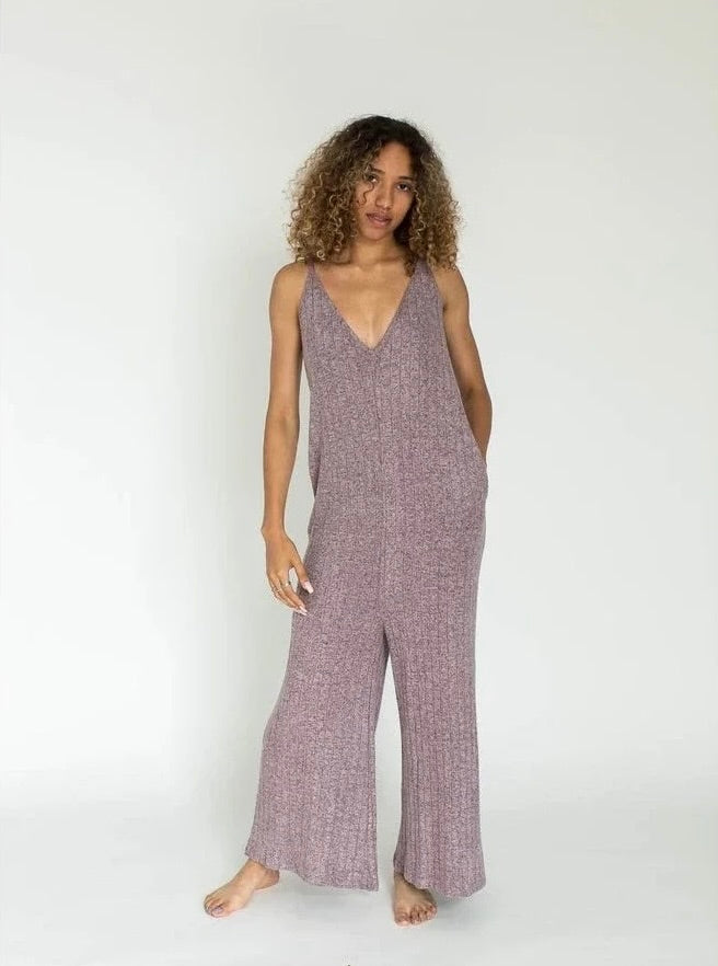 Mina Lisa Ribbed Knit Jumpsuit Medium NWT