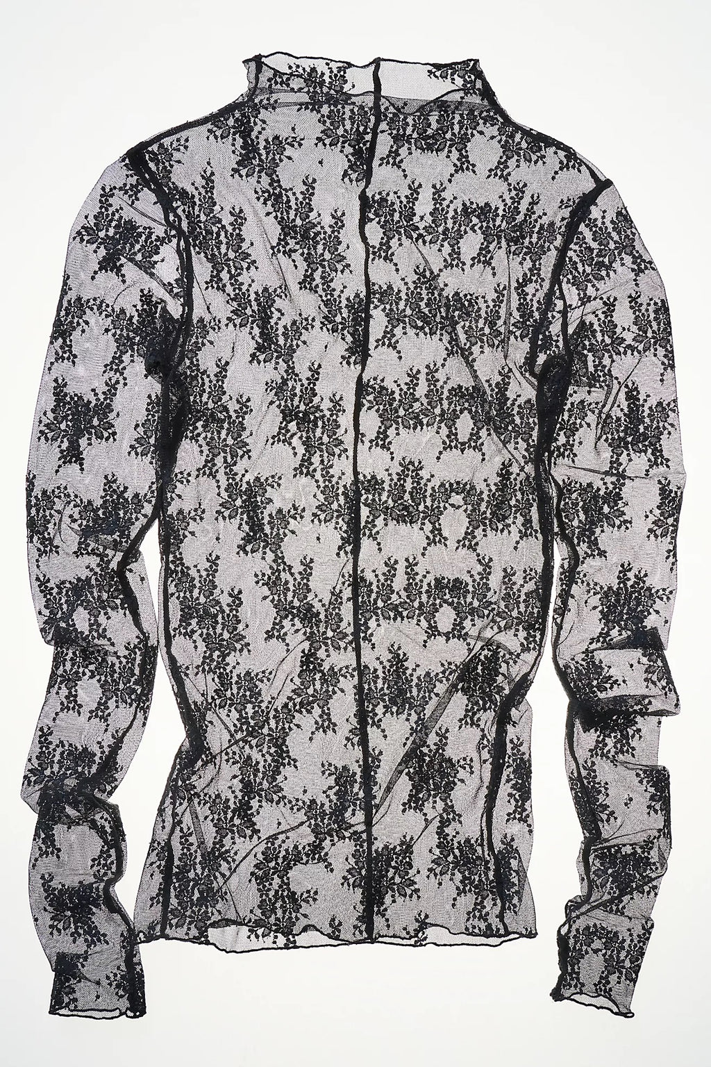 FREE PEOPLE Intimately Lady Lux Layering Top Floral Sheer Mesh Black Large
