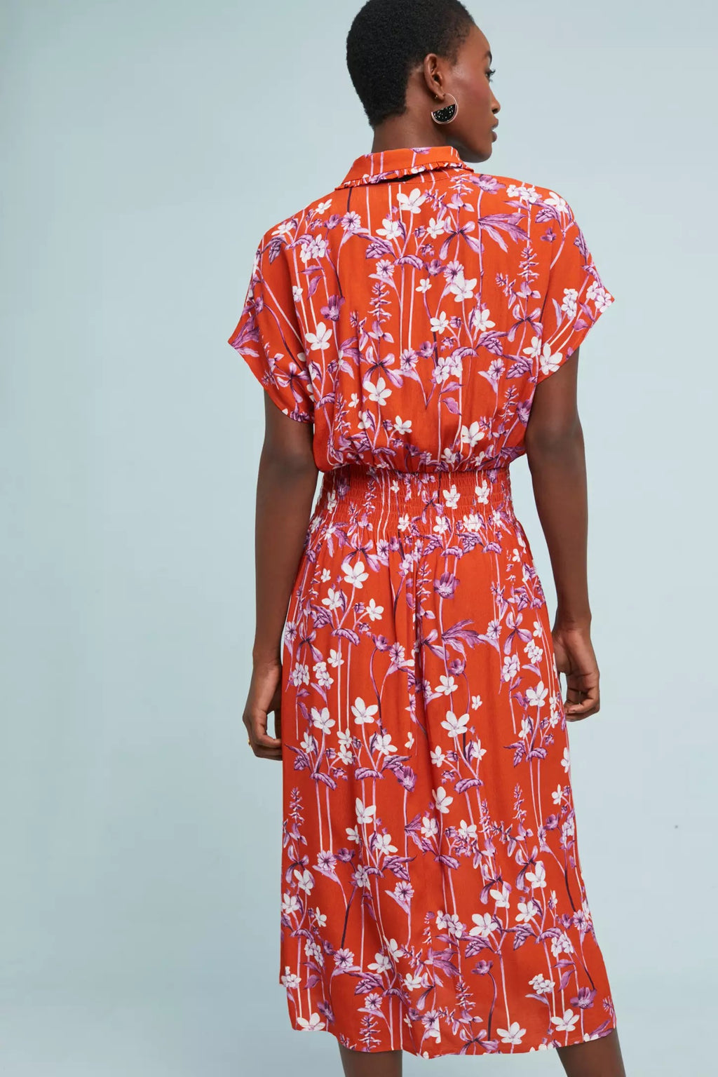 Anthropologie COREY LYNN CALTER Clementine Floral Midi Dress Smocked X-Small