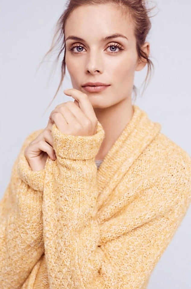 Anthropologie ANGEL OF THE NORTH Chauvet Alpaca Cardigan Yellow XX-Small Petite