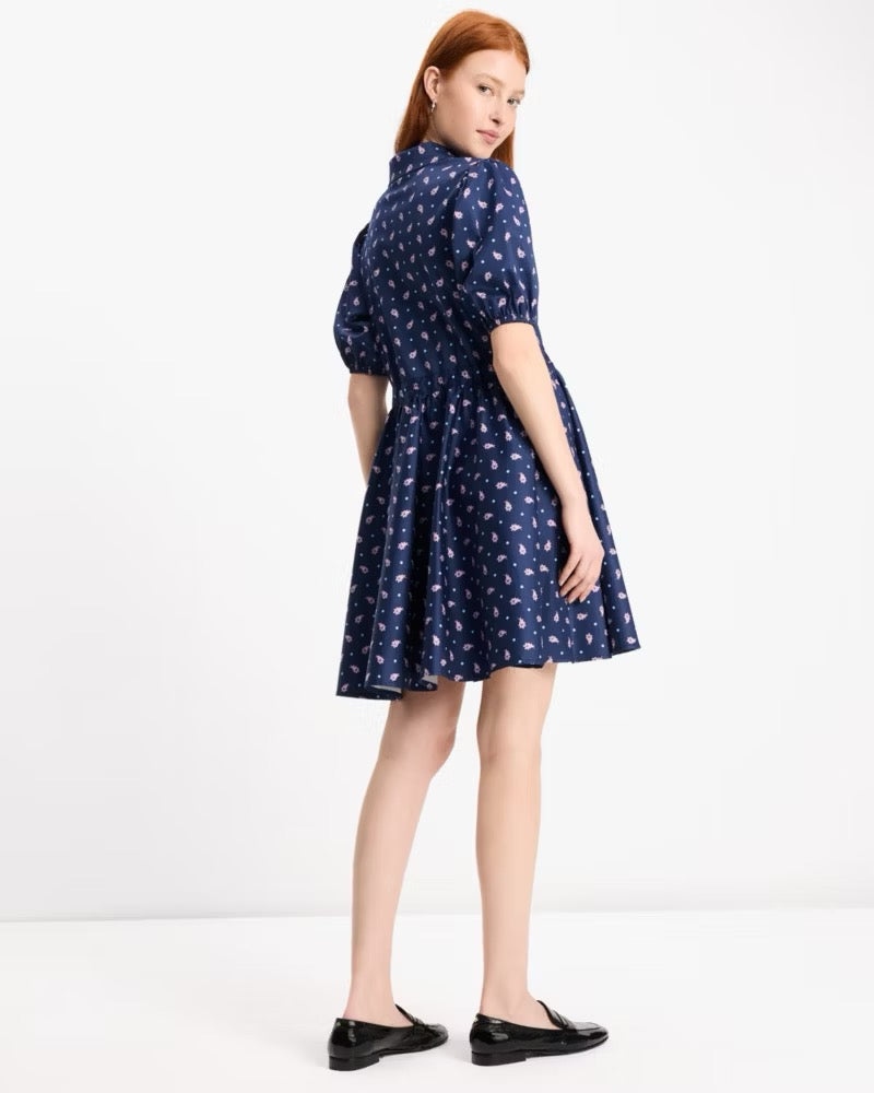 KATE SPADE New York Paisley Foulard Millie Dress Blue Purple Print Pockets Large