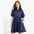 KATE SPADE New York Paisley Foulard Millie Dress Blue Purple Print Pockets Large