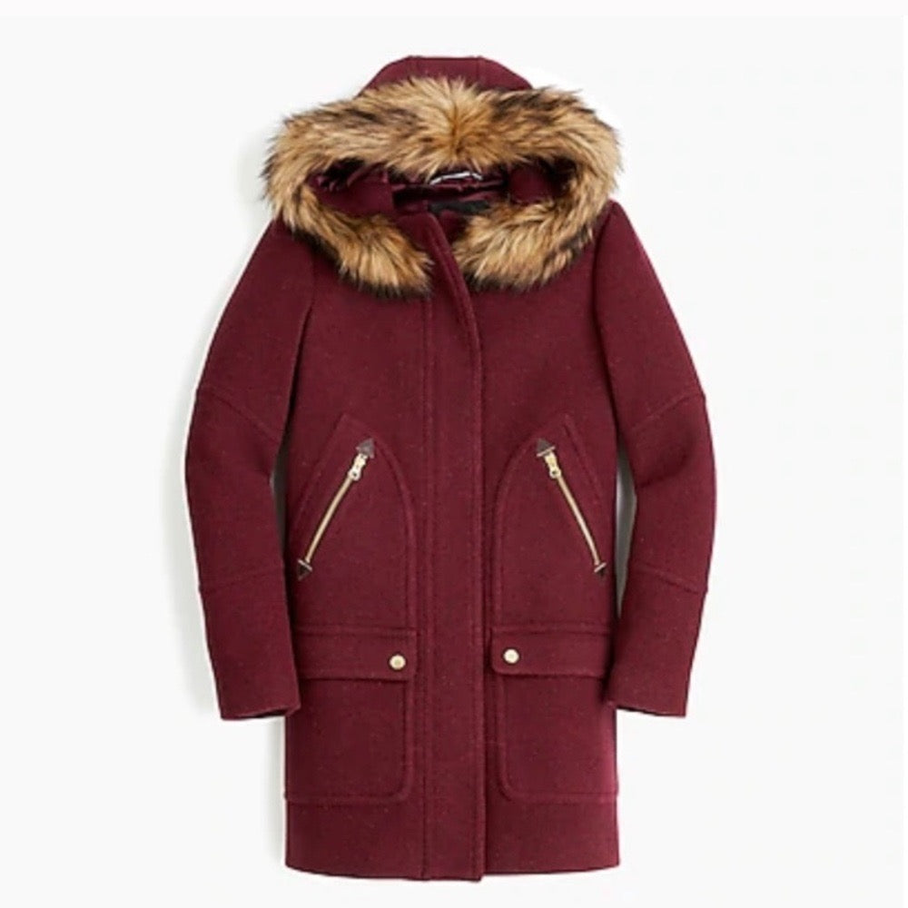 J.Crew J. CREW Chateau Parka Italian Wool Stadium Cloth Nello Gori Size 00
